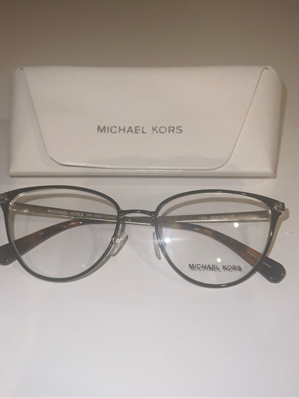 Michael Kors MK 3049 Cairo 1334 52-17-140 Black Gold Eyeglasses Frame RX Ready